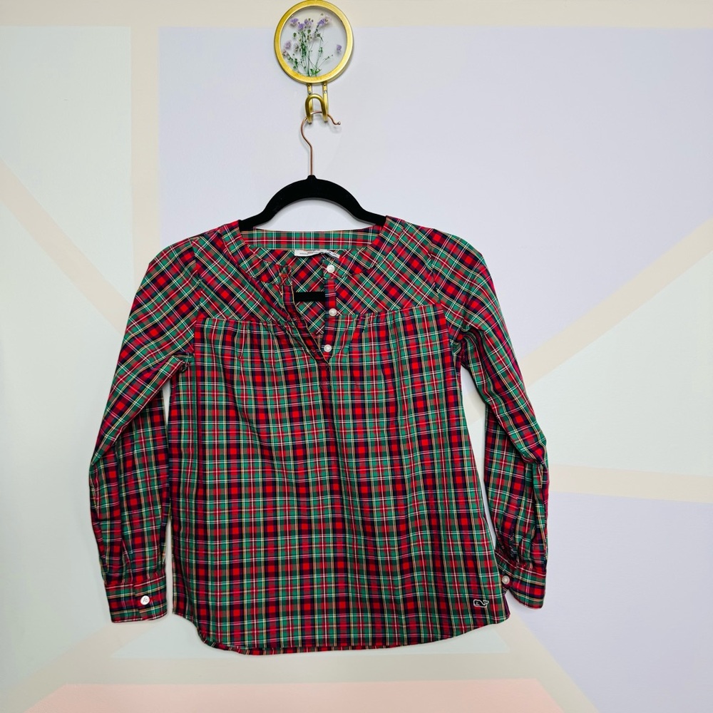 Vineyard Vines Festive Plaid Shirt